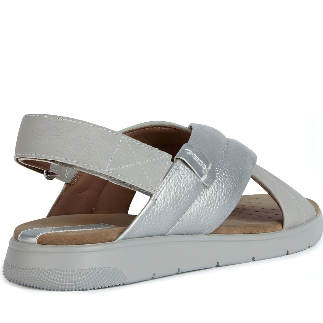 Geox womens grey, silver dandra sandals | Vilbury London
