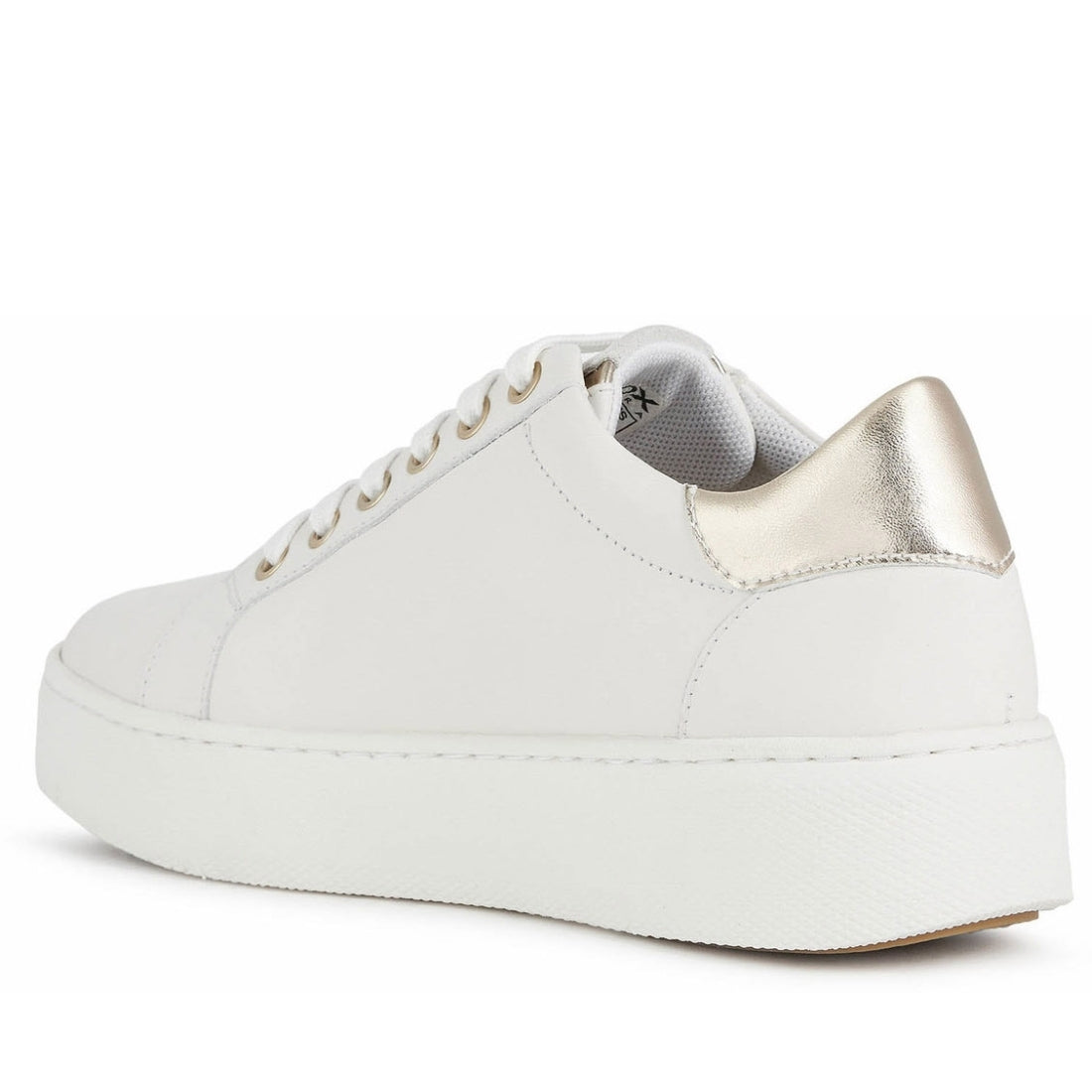 Geox Womens Off White Lt Gold skyely shoes | Vilbury London
