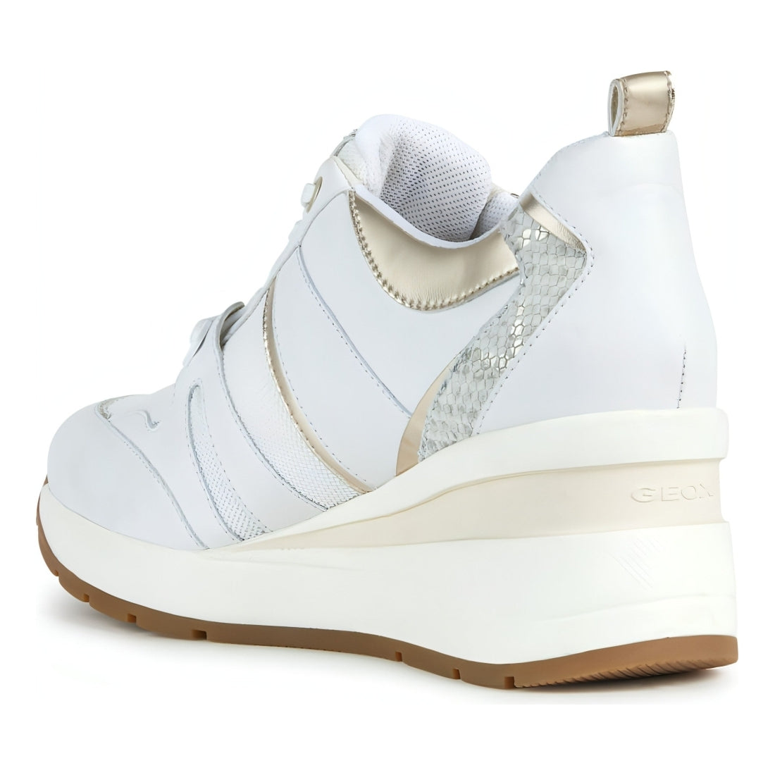Geox womens white zosma sport shoes | Vilbury London