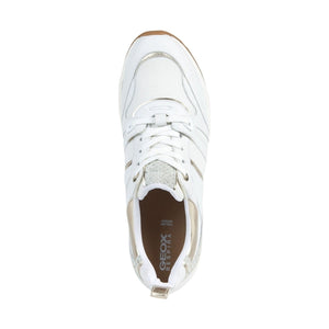 Geox womens white zosma sport shoes | Vilbury London