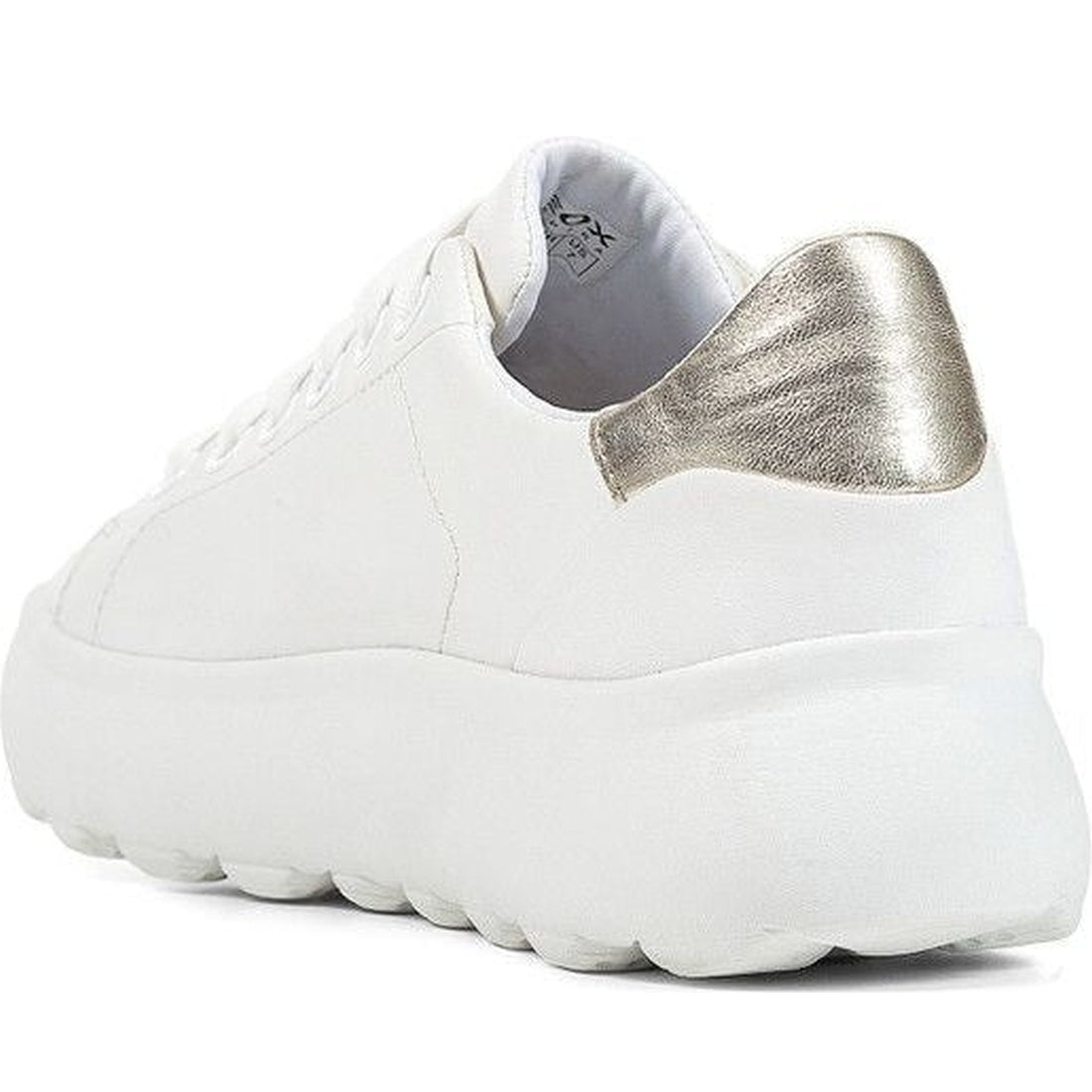 Geox womens white, gold spherica sport shoes | Vilbury London