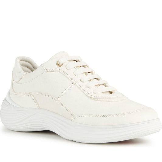 Geox womens white fluctis sport shoes | Vilbury London
