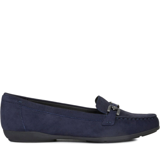 Geox Womens Dk Blue annytah mocasins | Vilbury London