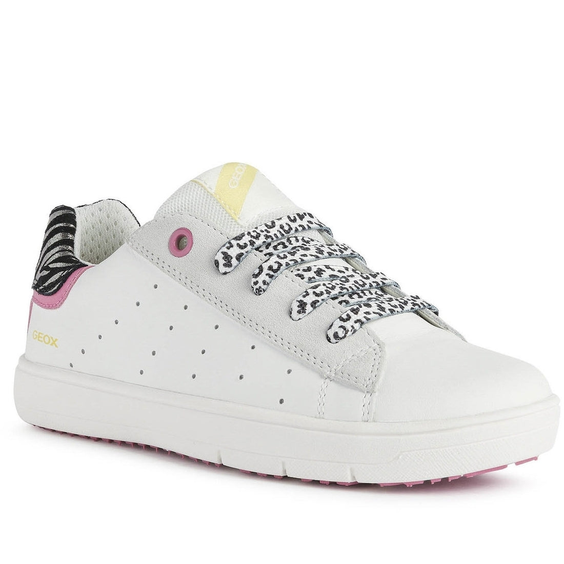 Geox Girls White Pink silenex shoes | Vilbury London