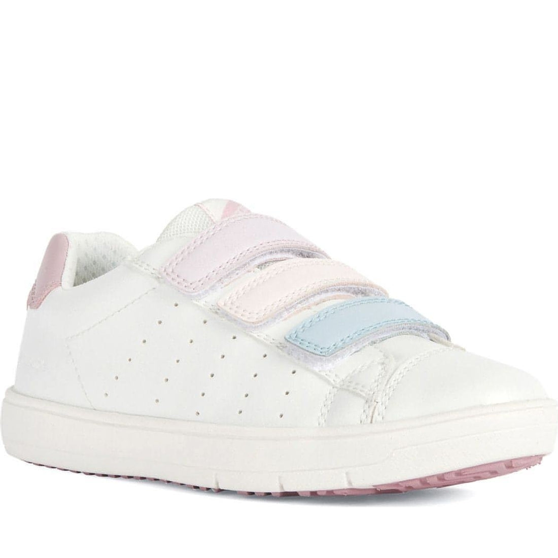 Geox girls white, rose silenex sport shoes | Vilbury London