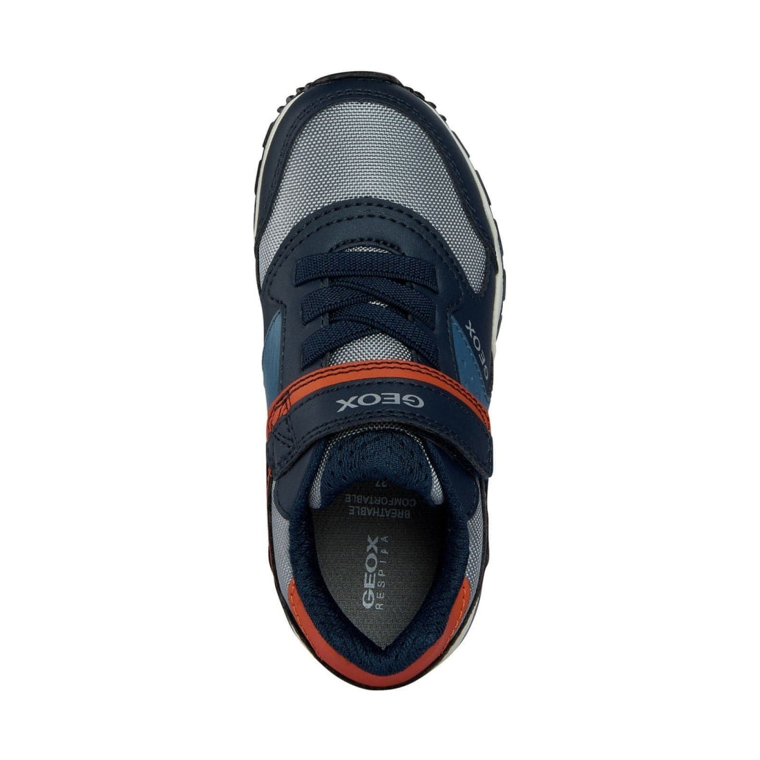 Geox boys navy, orange pavel sport shoes | Vilbury London