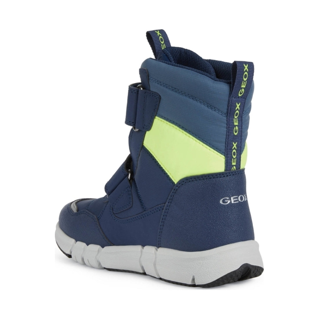 Geox boys Navy Fluo Yellow flexyper abx booties | Vilbury London