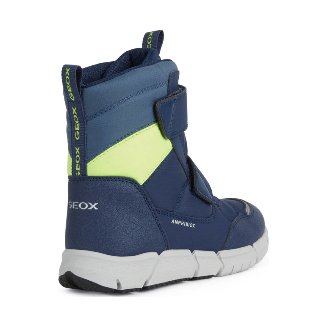 Geox boys Navy Fluo Yellow flexyper abx booties | Vilbury London