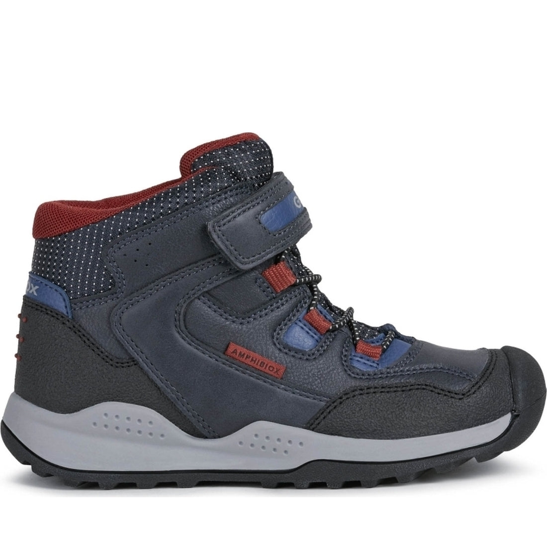 Geox boys Navy Dk Red teram abx booties | Vilbury London