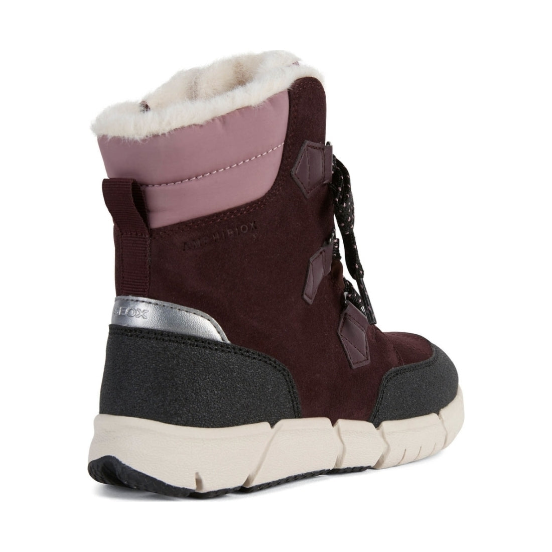 Geox girls Dk Burgundy flexyper ab booties | Vilbury London