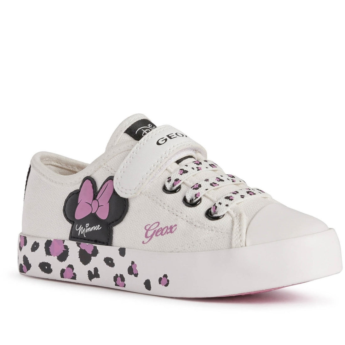 Geox Girls White Black ciak shoes | Vilbury London