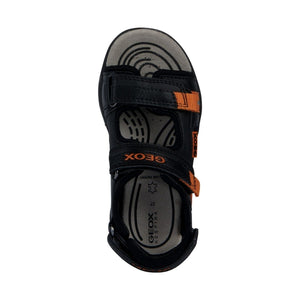 Geox boys black, orange borealis sandals | Vilbury London