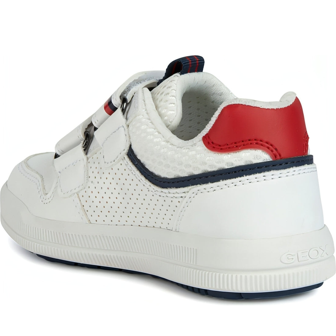 Geox boys white, navy arzach sport shoes | Vilbury London