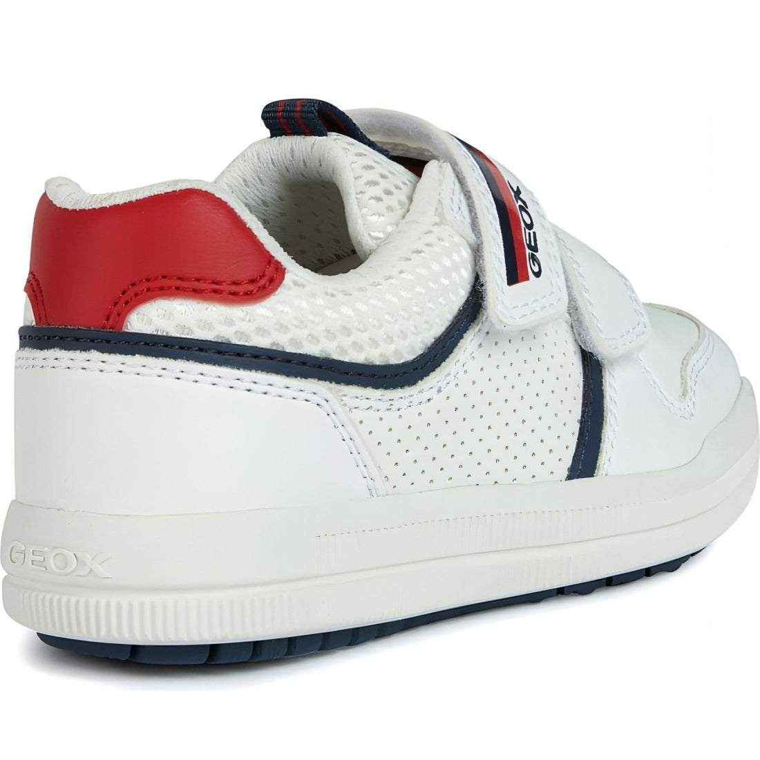 Geox boys white, navy arzach sport shoes | Vilbury London