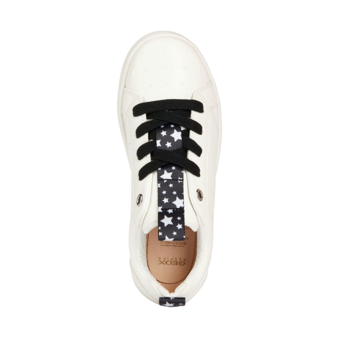 Geox girls white, black djrock sport shoes | Vilbury London