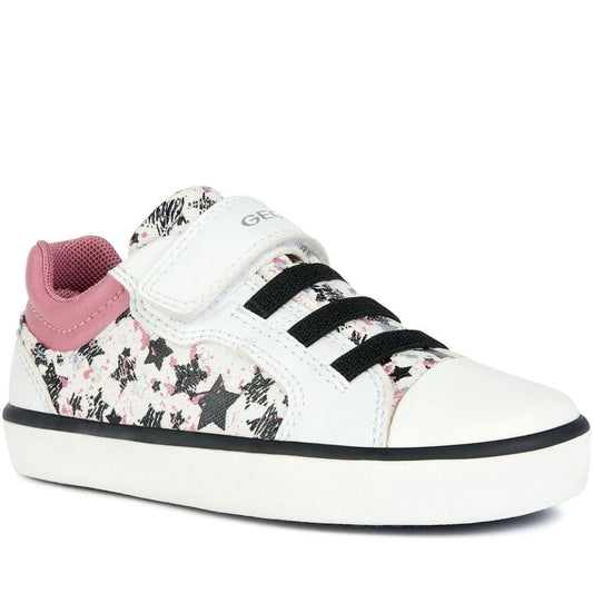 Geox girls white, dk pink gisli sport shoes | Vilbury London