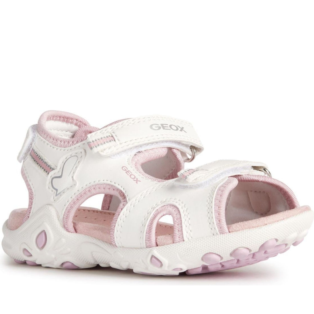 Geox girls white, pink sandals whinberry | Vilbury London