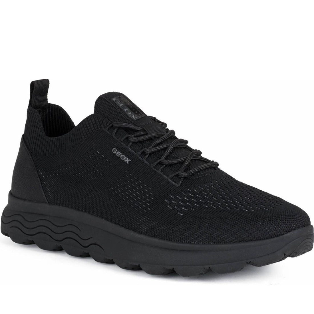 Geox mens black spherica sport shoes | Vilbury London