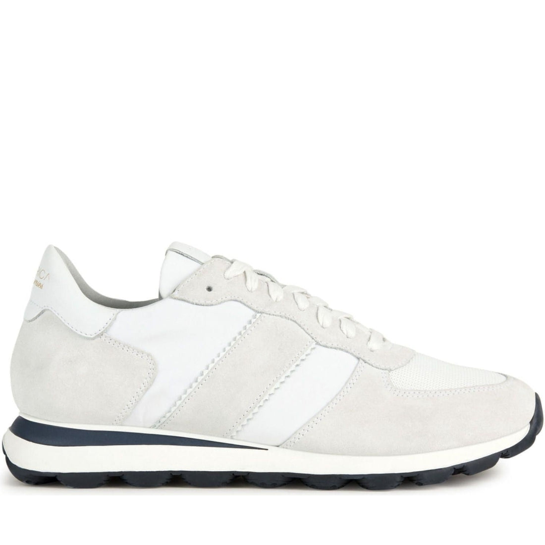 Geox mens off white, grey spherica sport shoes | Vilbury London