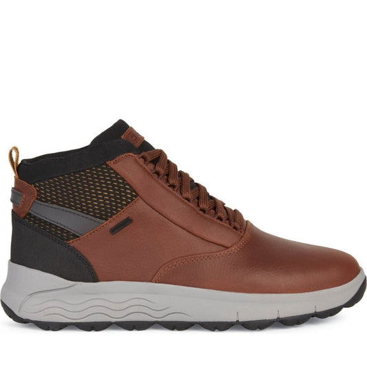 Geox mens Brown spherica 4x4 abx booties | Vilbury London