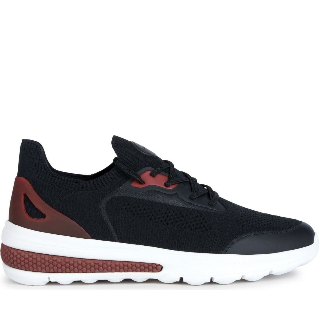 Geox mens black, red spherica sport shoes | Vilbury London