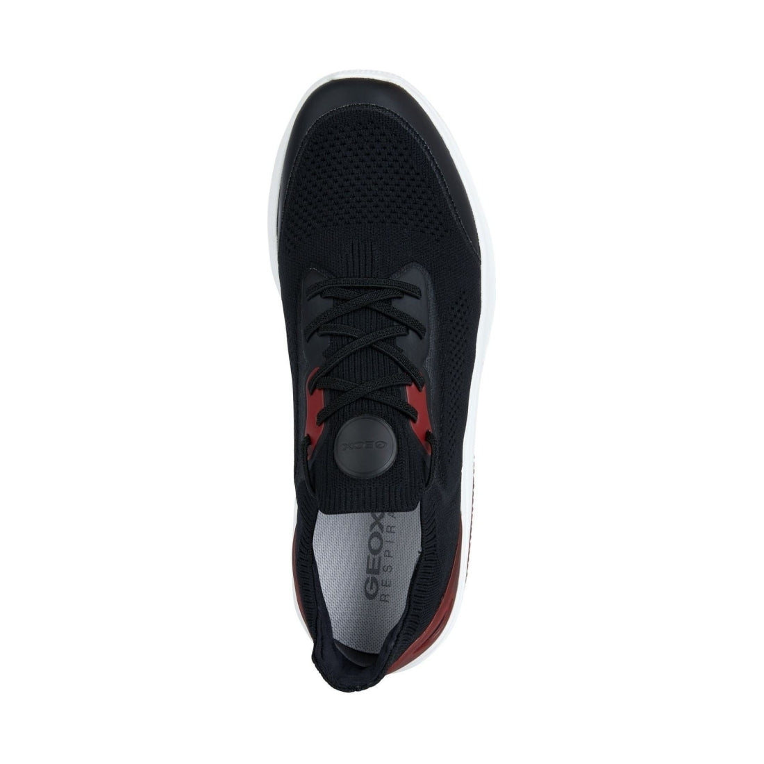 Geox mens black, red spherica sport shoes | Vilbury London
