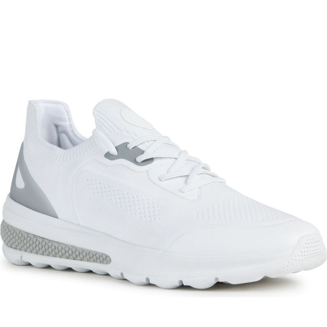 Geox mens white spherica sport shoes | Vilbury London