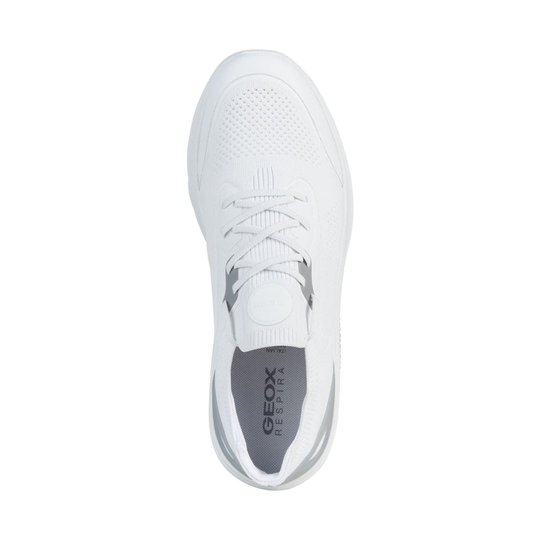 Geox mens white spherica sport shoes | Vilbury London