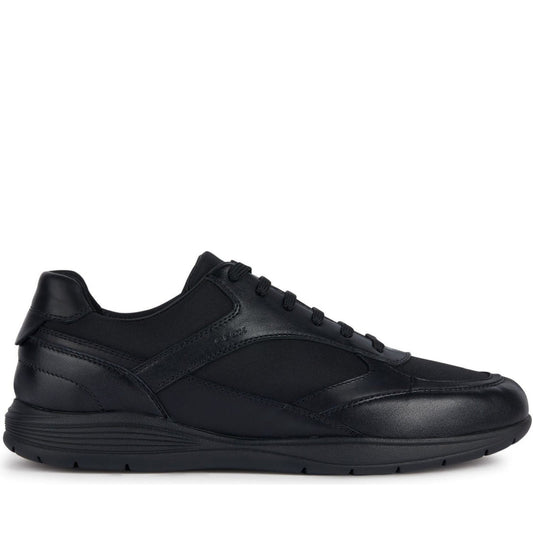Geox mens black spherica sport shoes | Vilbury London