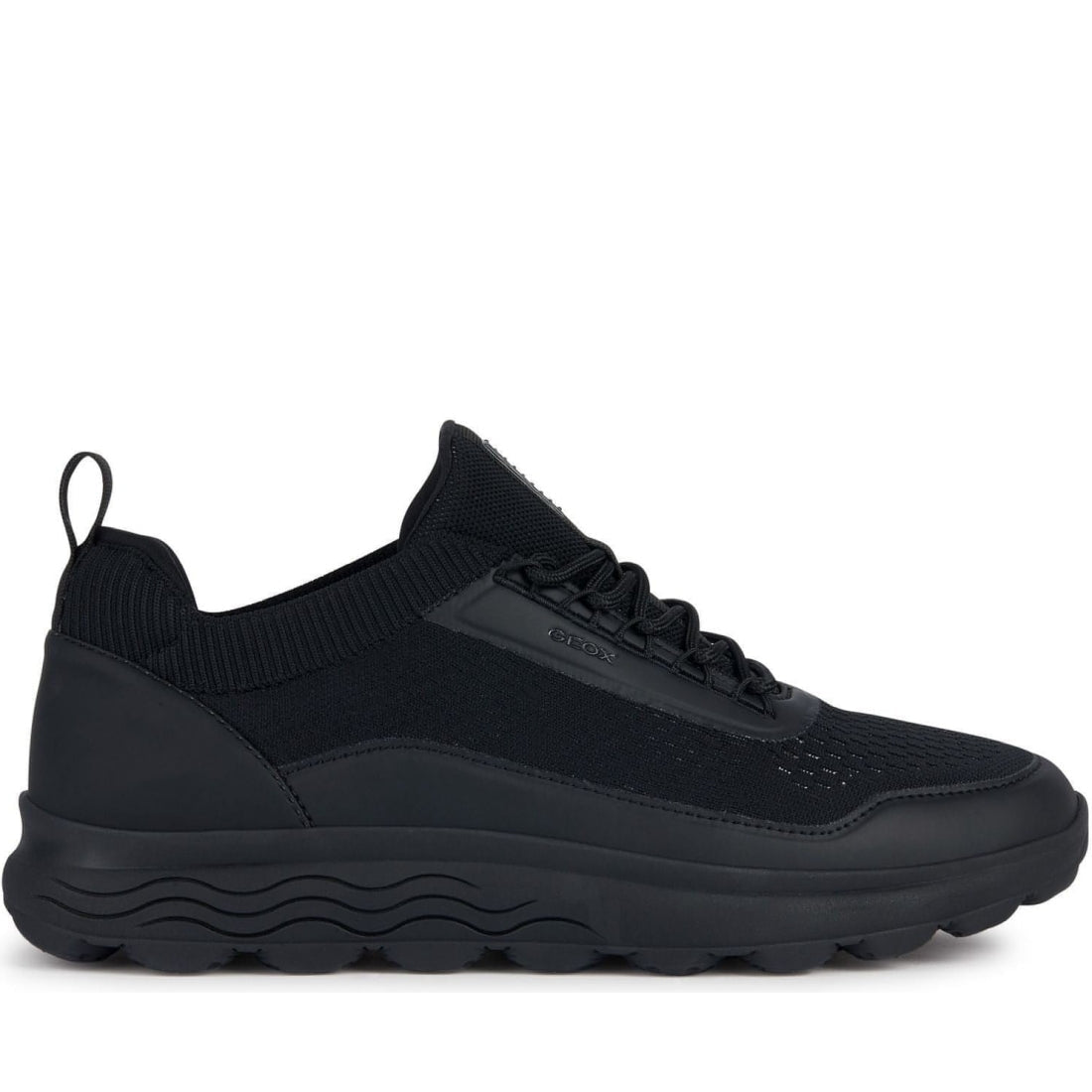 Geox mens black spherica sport shoes | Vilbury London