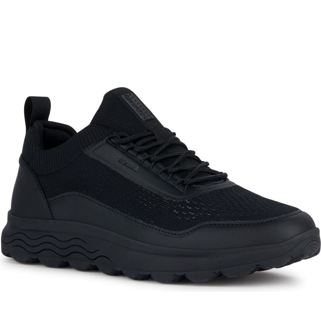 Geox mens black spherica sport shoes | Vilbury London