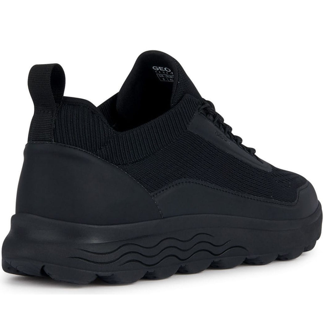 Geox mens black spherica sport shoes | Vilbury London