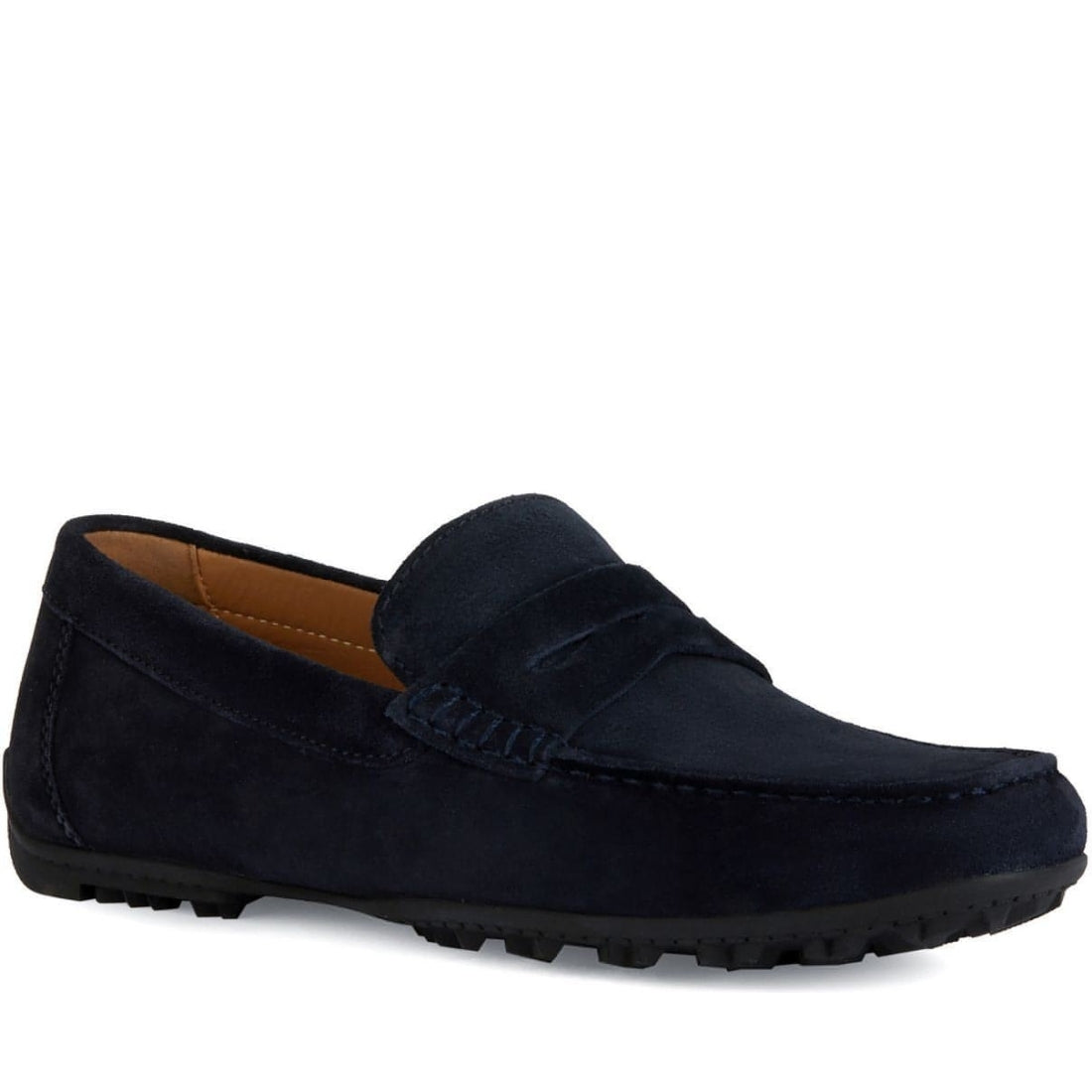 Geox mens navy kosmopolis moccasins | Vilbury London