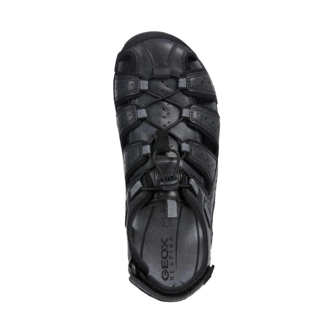 Geox mens black sandals strada | Vilbury London