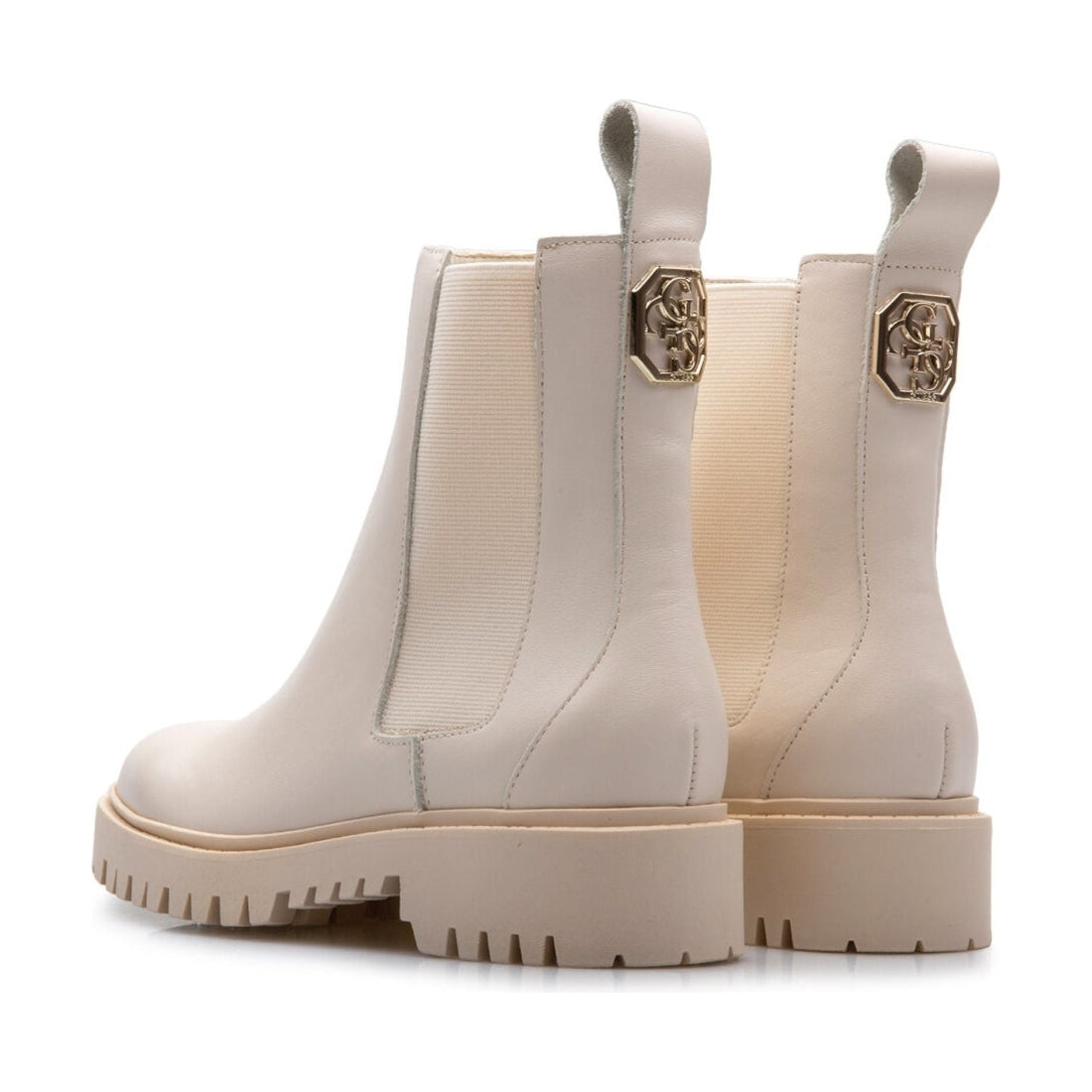 Guess womens ivory casual closed booties | Vilbury London
