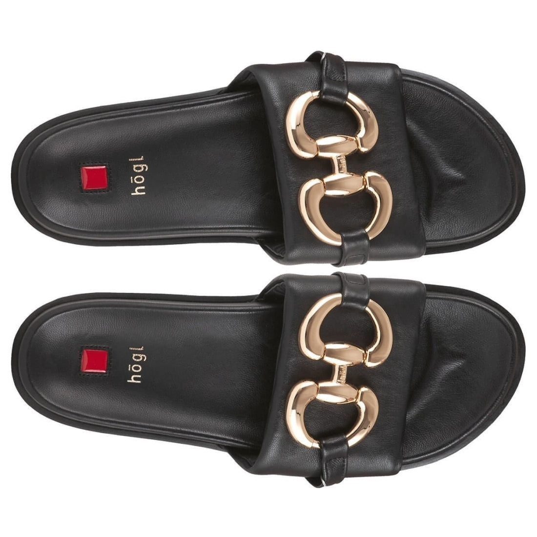 Hogl womens schwarz emmy slippers | Vilbury London