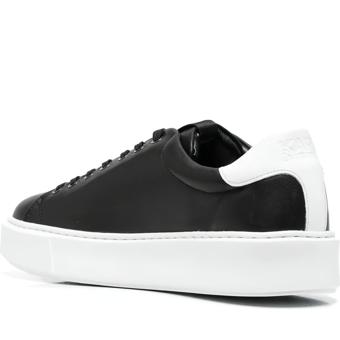 KARL LAGERFELD mens black, white lthr maxi kup karl sneakers | Vilbury London