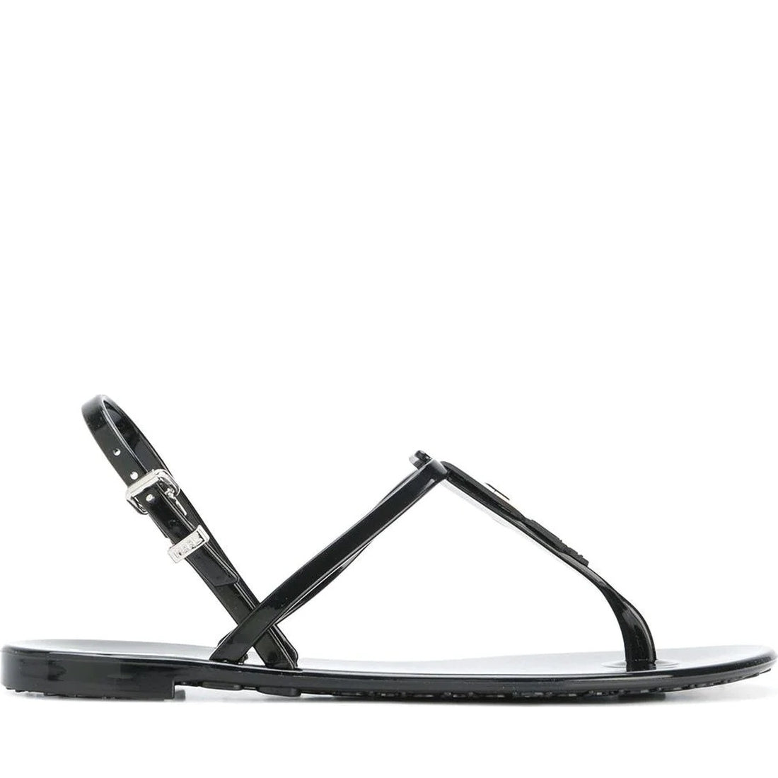 KARL LAGERFELD womens blk rubber jelly sandals | Vilbury London