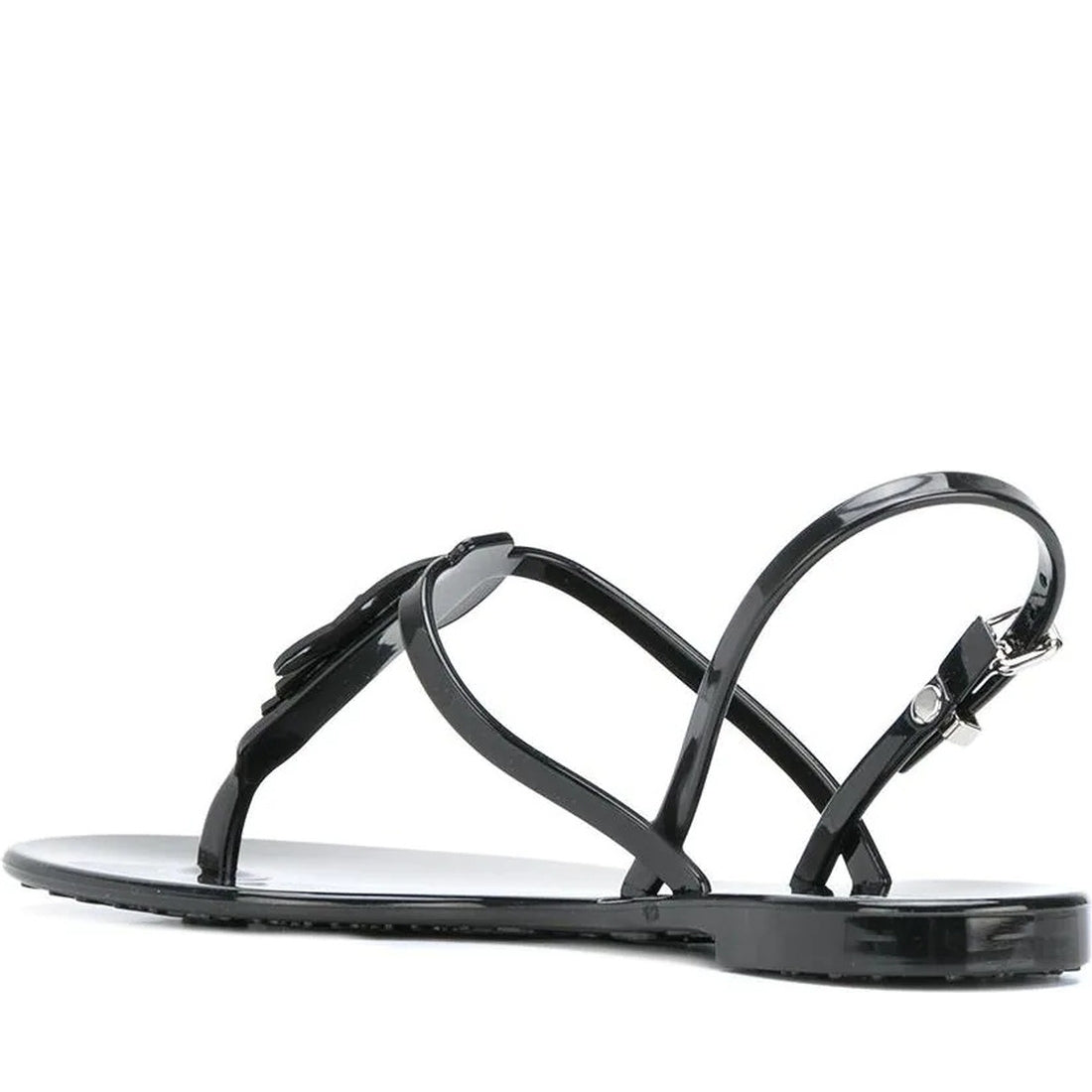 KARL LAGERFELD womens blk rubber jelly sandals | Vilbury London