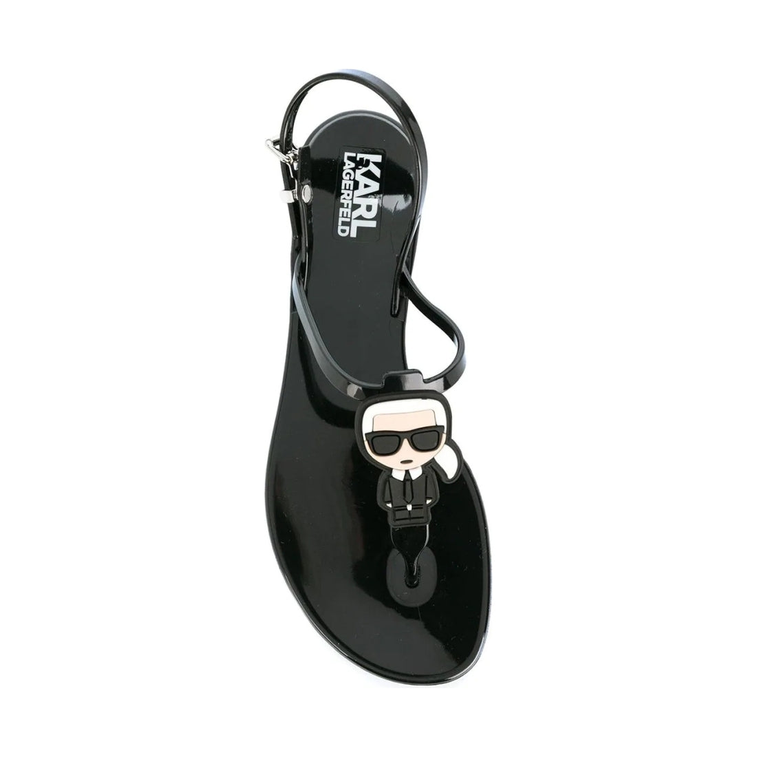 KARL LAGERFELD womens blk rubber jelly sandals | Vilbury London