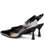 AGL womens nero smok nero crystal ide sandals | Vilbury London