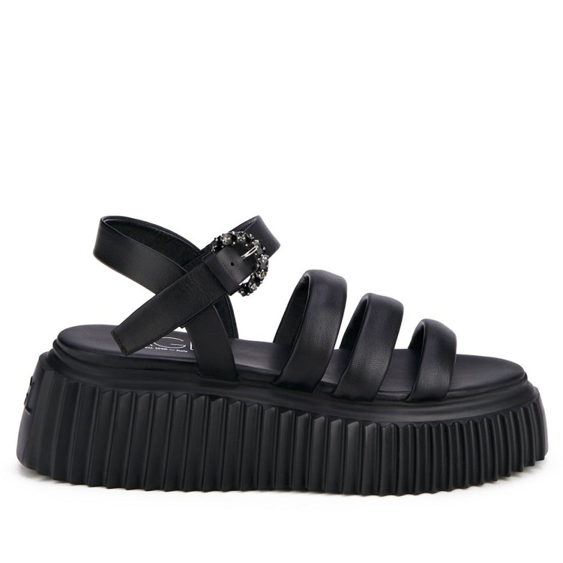 AGL Womens Nero shiny sandals | Vilbury London