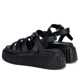 AGL Womens Nero shiny sandals | Vilbury London