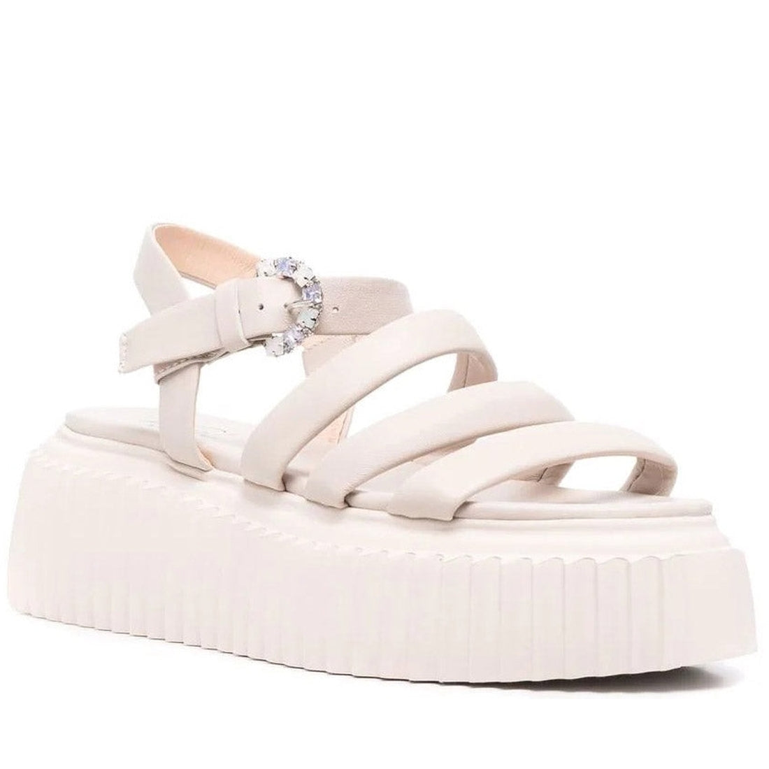 AGL Womens Nude shiny sandals | Vilbury London