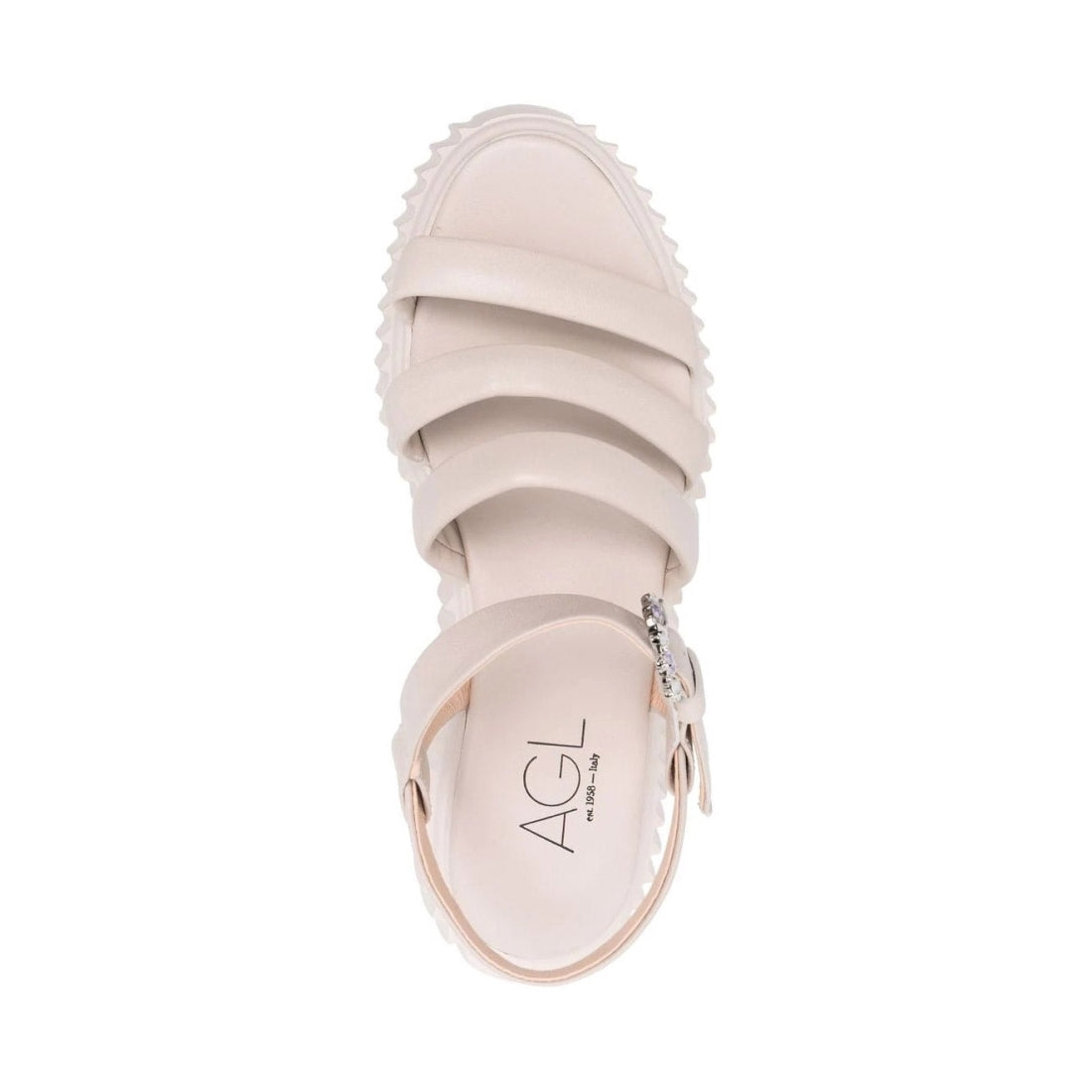 AGL Womens Nude shiny sandals | Vilbury London