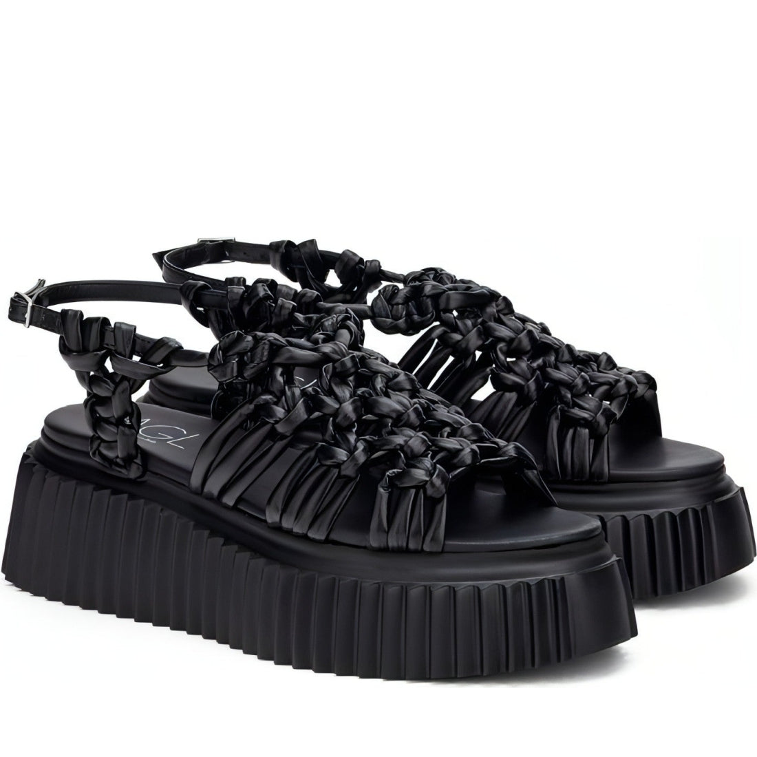 AGL womens nero nero alice flatform sandals | Vilbury London