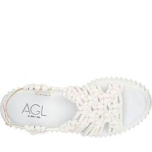 AGL womens white white alice flatform sandals | Vilbury London