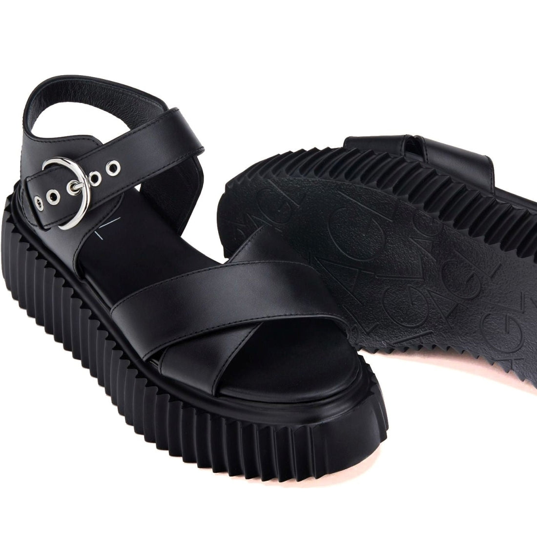 AGL womens nero nero aurora sandals | Vilbury London