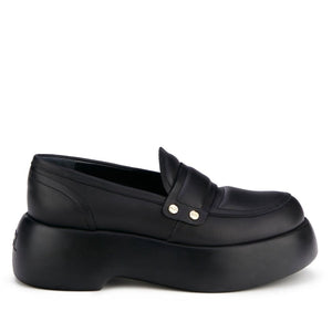 AGL Womens Nero puffy moc shoes | Vilbury London