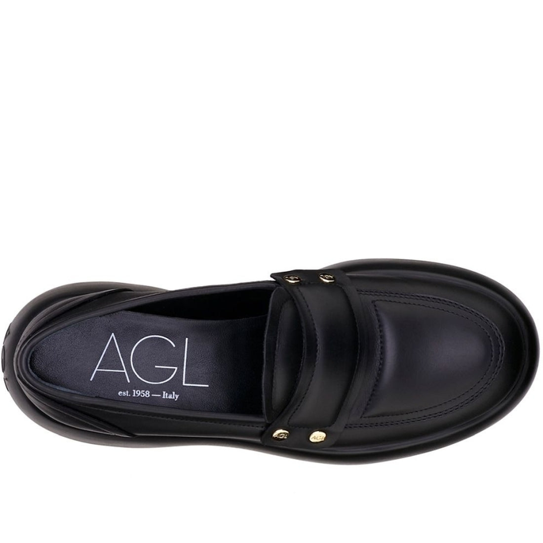 AGL Womens Nero puffy moc shoes | Vilbury London